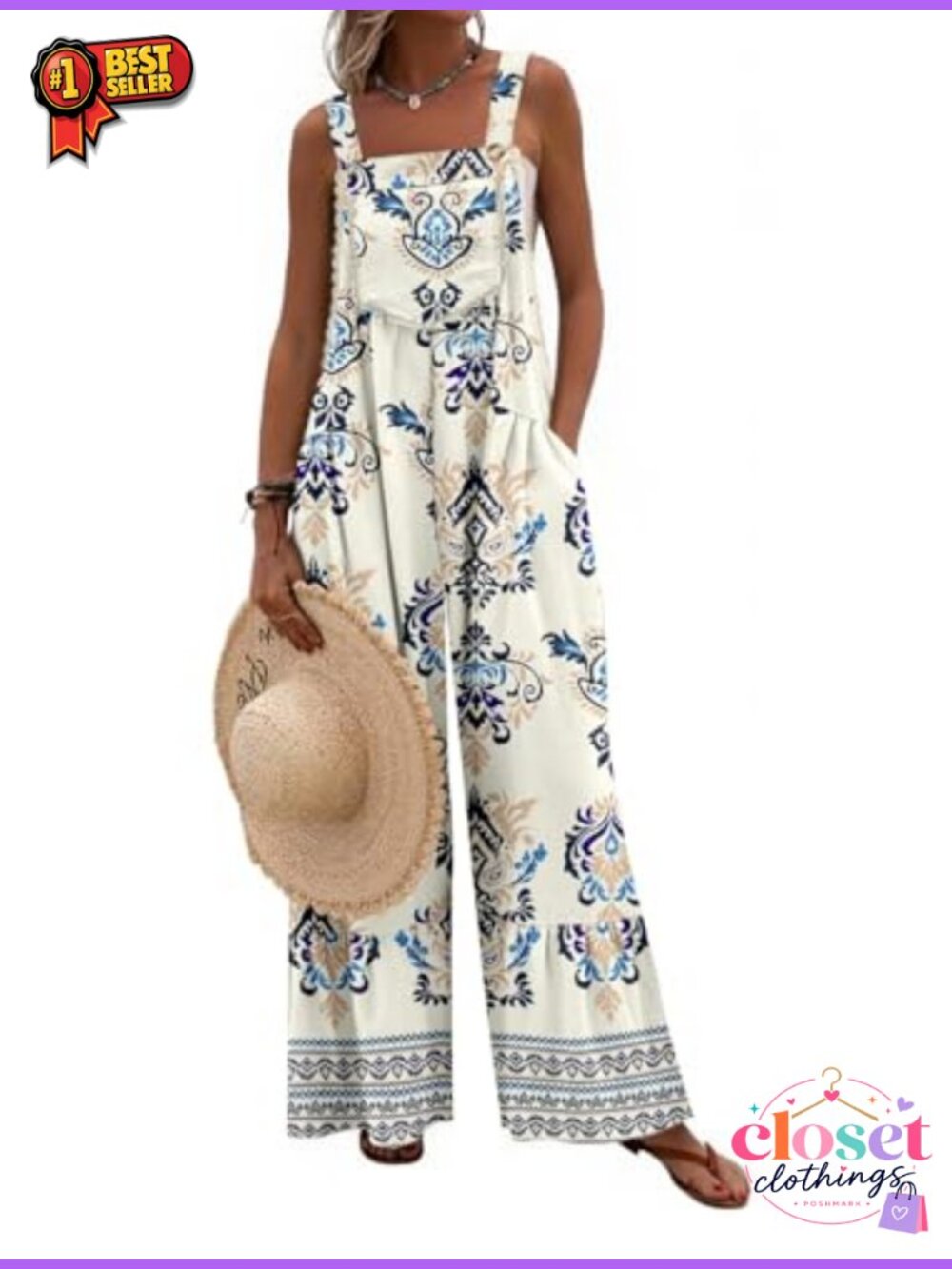 Womens Lace Overalls Wide Leg Romper Jumpsuit with Pockets